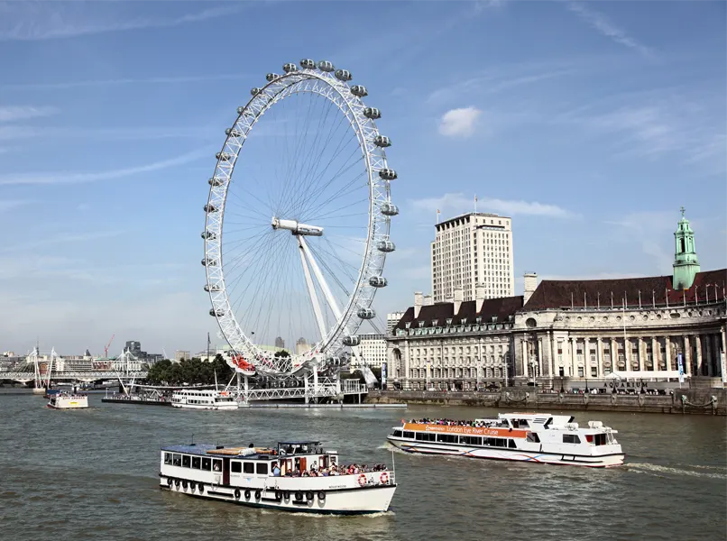 london eye with river thames